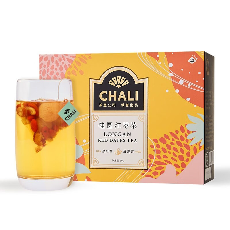 茶里（ChaLi）桂圆红枣茶90g盒桂圆红枣枸杞果肉果干组合花果茶7.5g*12袋